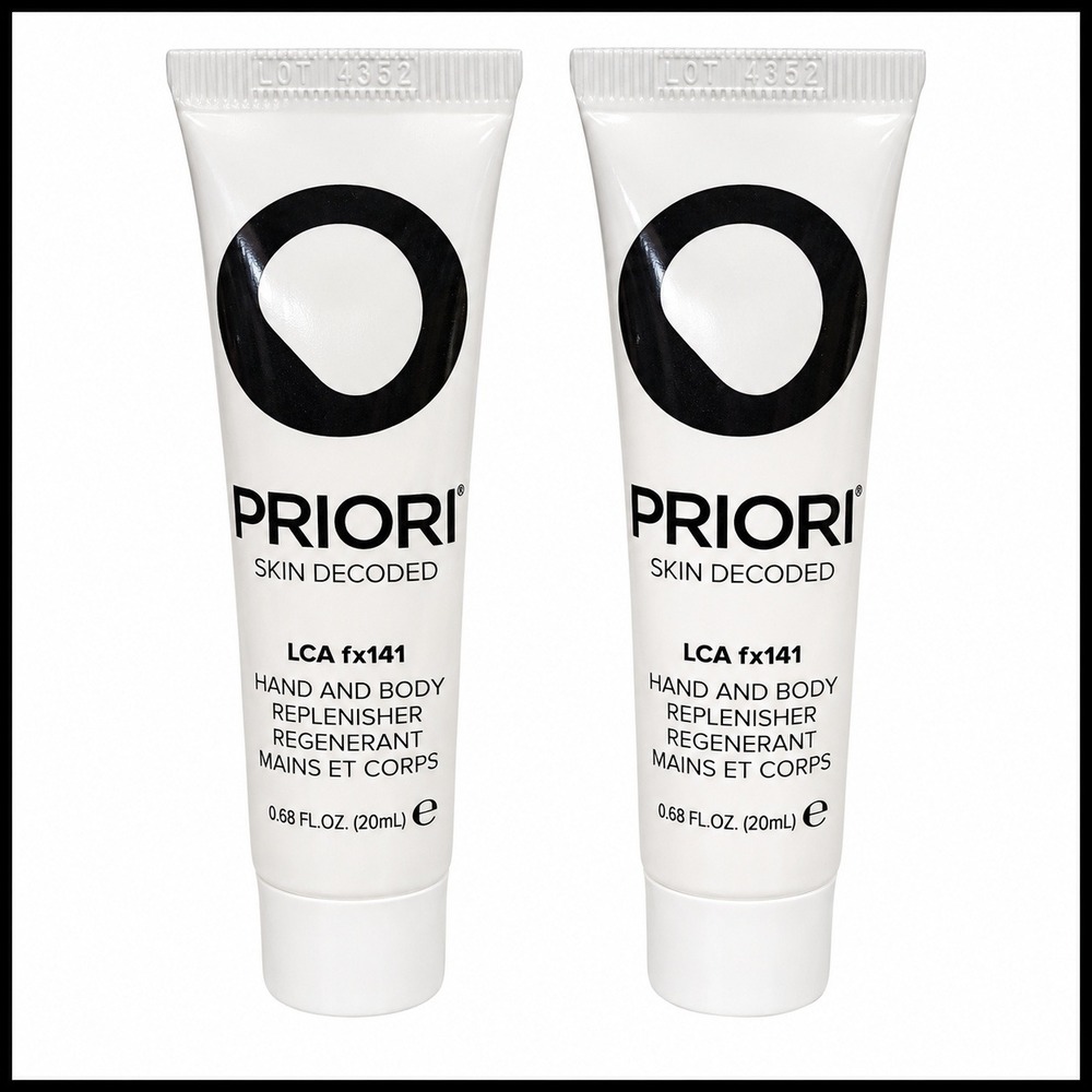 2 x Priori Skin Decoded LCA fx141 Hand and Body Replenisher 0.68 fl oz Travel